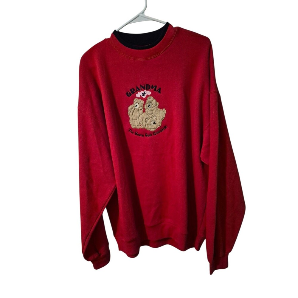 VTG M & C Sportswear XL Sweatshirt Red The Berry Best Grandma 90'S Y2K